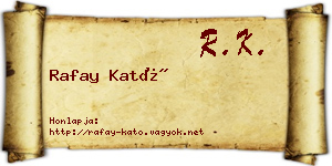 Rafay Kató névjegykártya